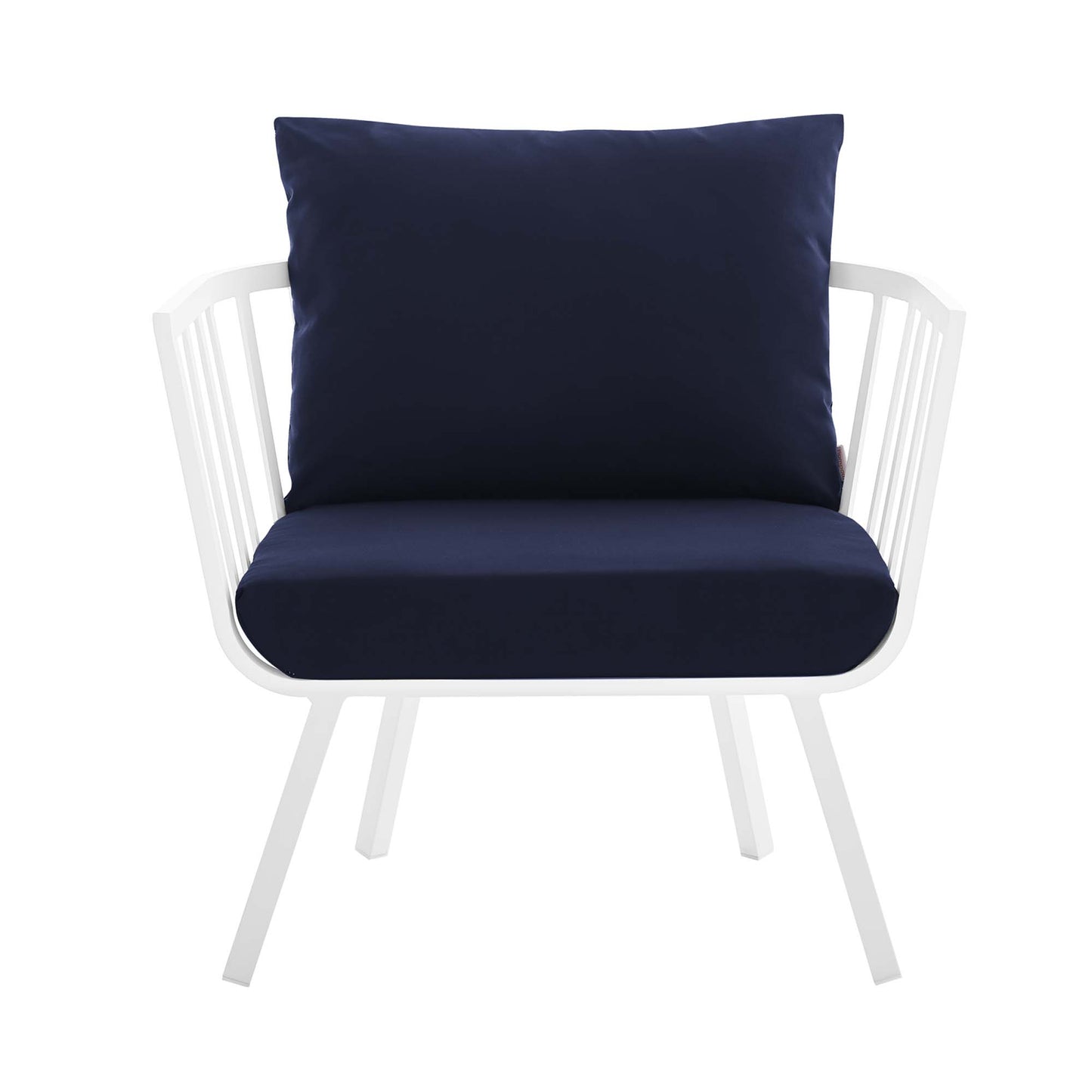Riverside 7 Piece Outdoor Patio Aluminum Set in White Navy by Modway (3790)