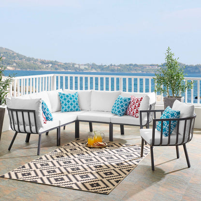 Riverside 6 Piece Outdoor Patio Aluminum Set in Gray White by Modway (3791)