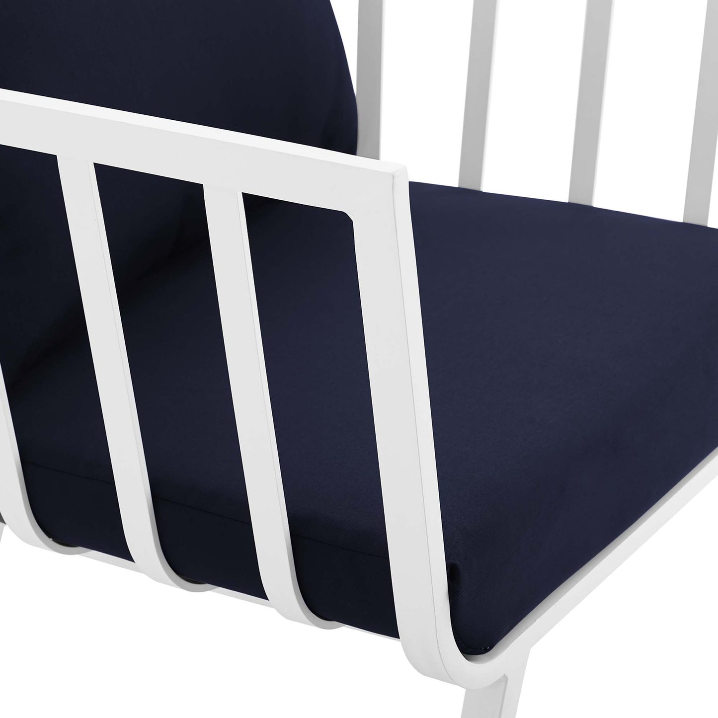 Riverside 6 Piece Outdoor Patio Aluminum Set in White Navy by Modway (3791)