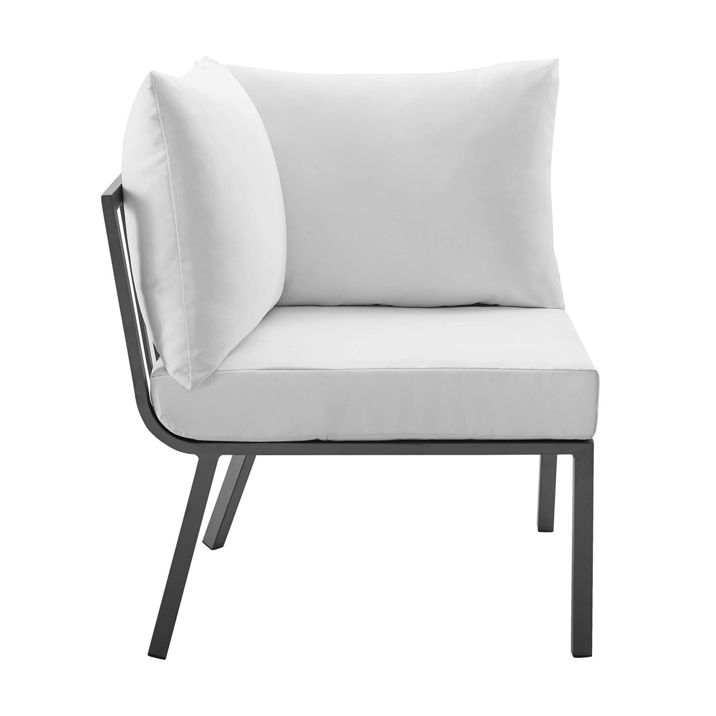 Riverside 5 Piece Outdoor Patio Aluminum Set in Gray White by Modway (3792)