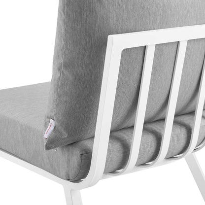 Riverside 5 Piece Outdoor Patio Aluminum Set in White Gray by Modway (3792)
