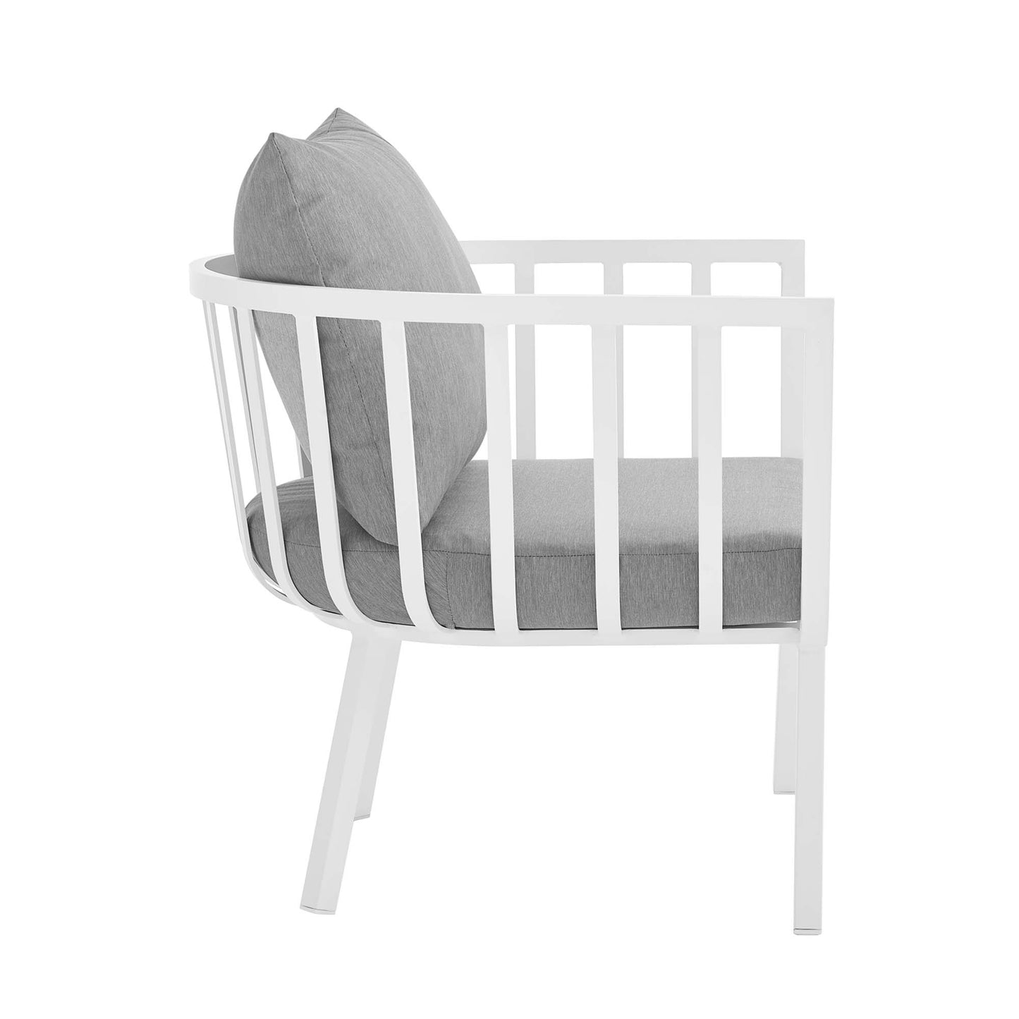 Riverside 5 Piece Outdoor Patio Aluminum Set in White Gray by Modway (3792)