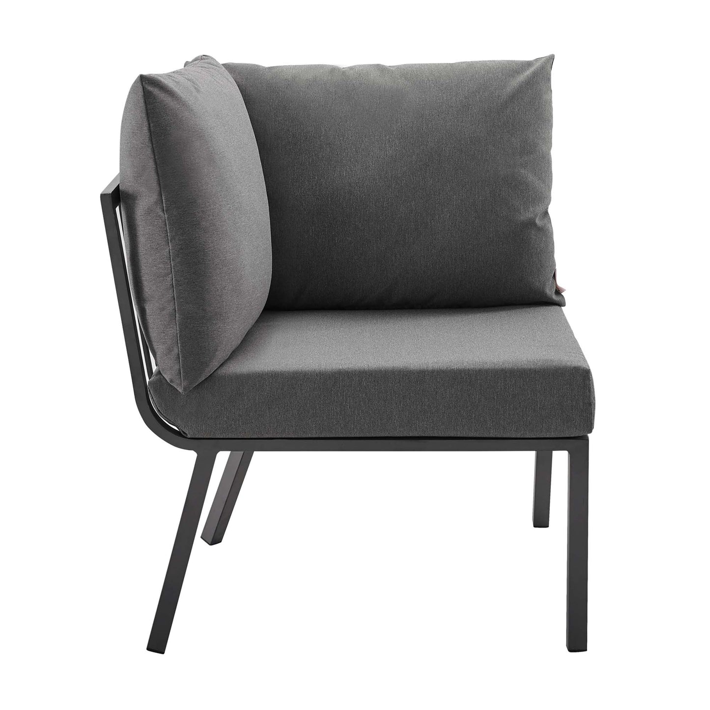 Riverside 5 Piece Outdoor Patio Aluminum Set in Gray Charcoal by Modway (3793)