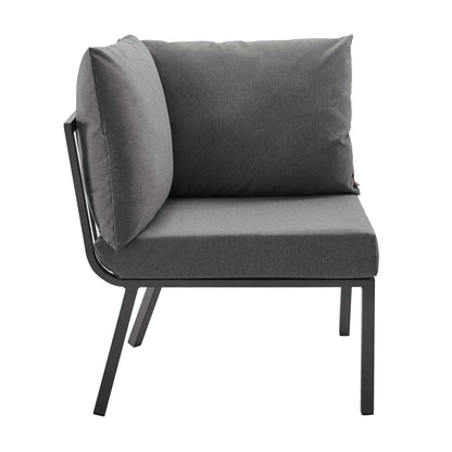 Riverside 5 Piece Outdoor Patio Aluminum Set in Gray Charcoal by Modway (3793)