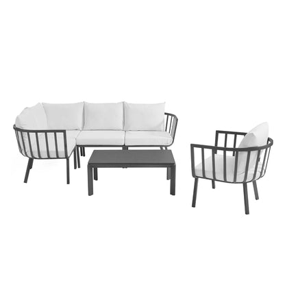 Riverside 6 Piece Outdoor Patio Aluminum Set in Gray White by Modway (3795)