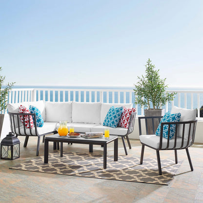 Riverside 6 Piece Outdoor Patio Aluminum Set in Gray White by Modway (3795)