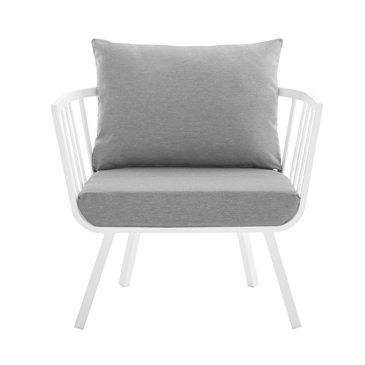 Riverside 6 Piece Outdoor Patio Aluminum Set in White Gray by Modway (3795)