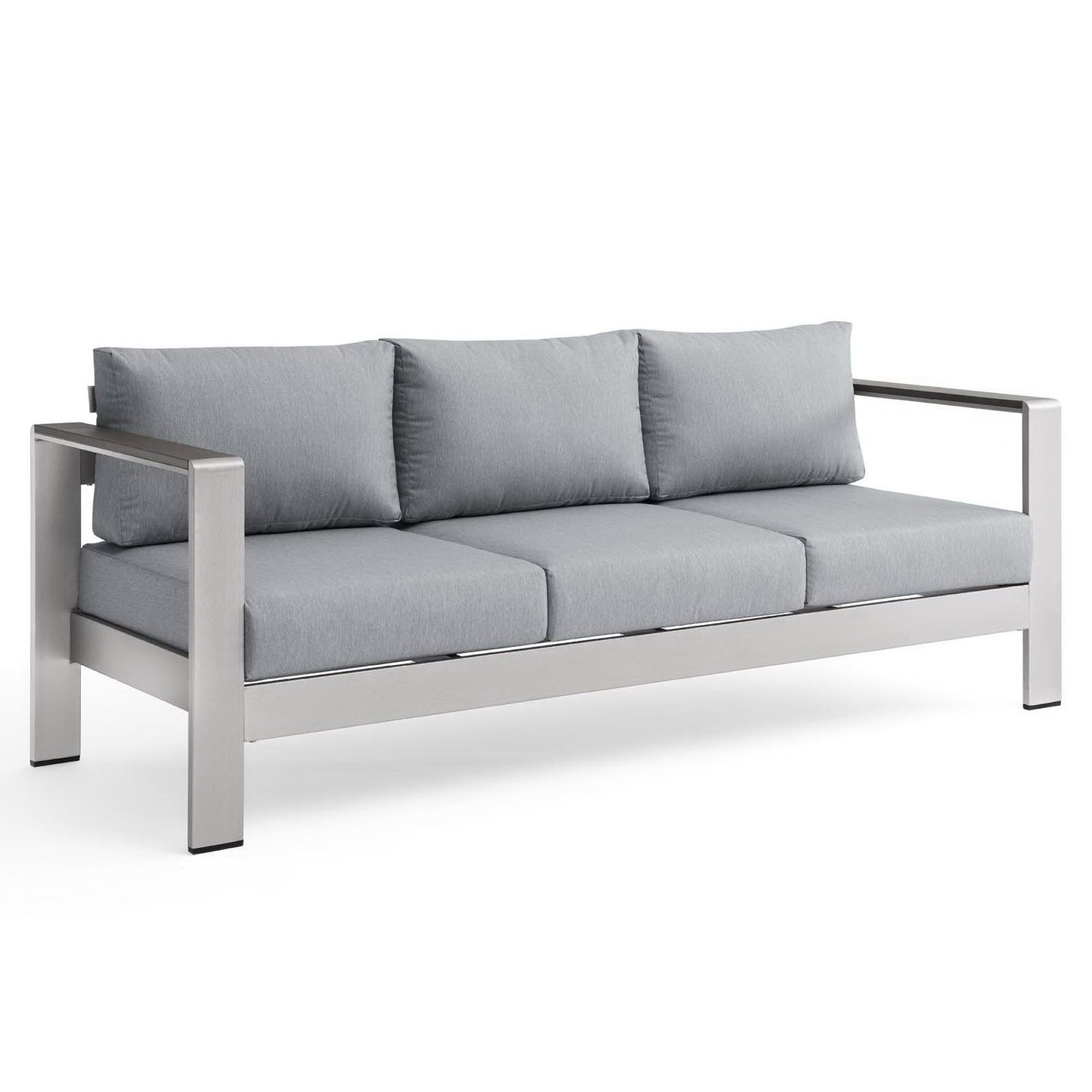 Shore Outdoor Patio Aluminum Sofa in Silver Gray by Modway (3917)