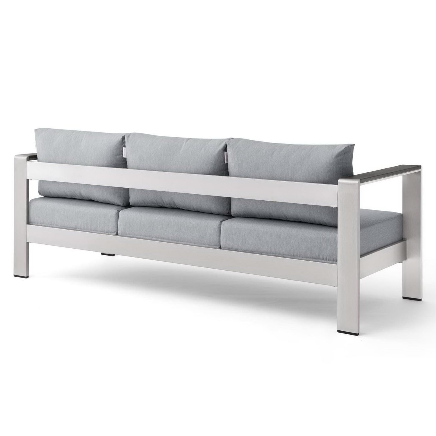 Shore Outdoor Patio Aluminum Sofa in Silver Gray by Modway (3917)