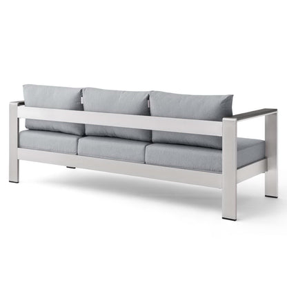 Shore Outdoor Patio Aluminum Sofa in Silver Gray by Modway (3917)