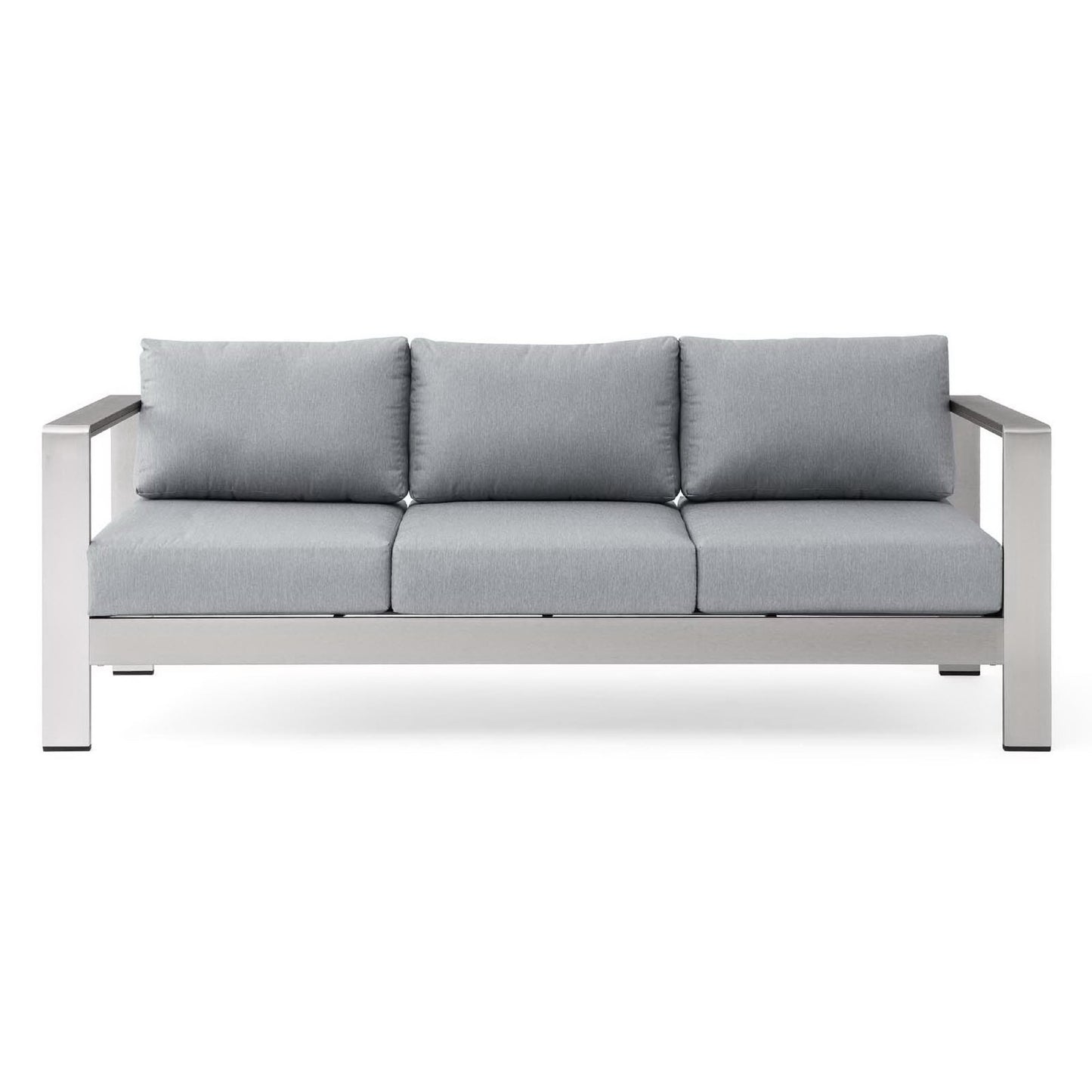 Shore Outdoor Patio Aluminum Sofa in Silver Gray by Modway (3917)