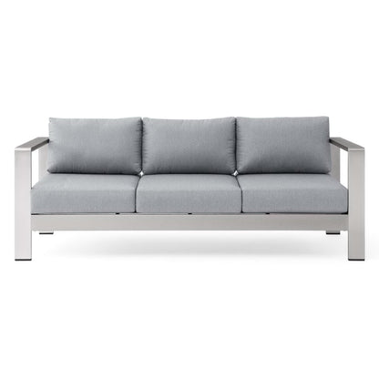 Shore Outdoor Patio Aluminum Sofa in Silver Gray by Modway (3917)