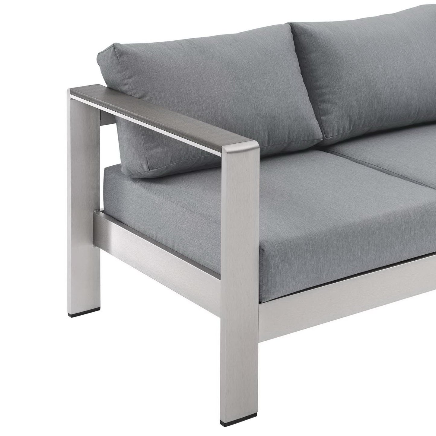 Shore Outdoor Patio Aluminum Sofa in Silver Gray by Modway (3917)