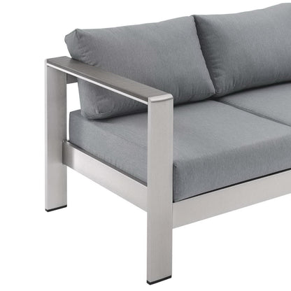 Shore Outdoor Patio Aluminum Sofa in Silver Gray by Modway (3917)