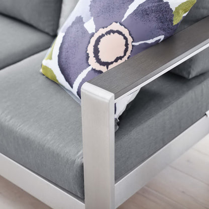 Shore Outdoor Patio Aluminum Sofa in Silver Gray by Modway (3917)