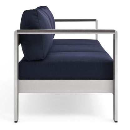 Shore Outdoor Patio Aluminum Sofa in Silver Navy by Modway (3917)