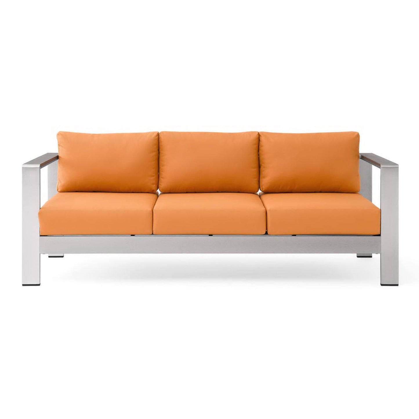 Shore Outdoor Patio Aluminum Sofa in Silver Orange by Modway (3917)