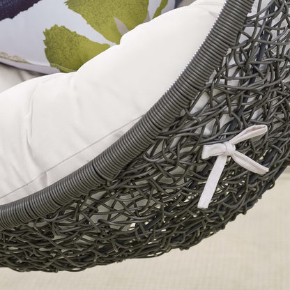 Hide Outdoor Patio Sunbrella Swing Chair With Stand in Gray White by Modway (3929)