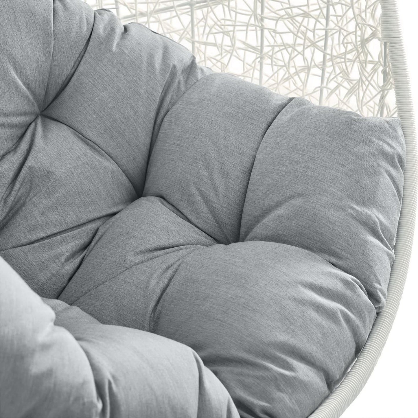Hide Outdoor Patio Sunbrella Swing Chair With Stand in White Gray by Modway (3929)