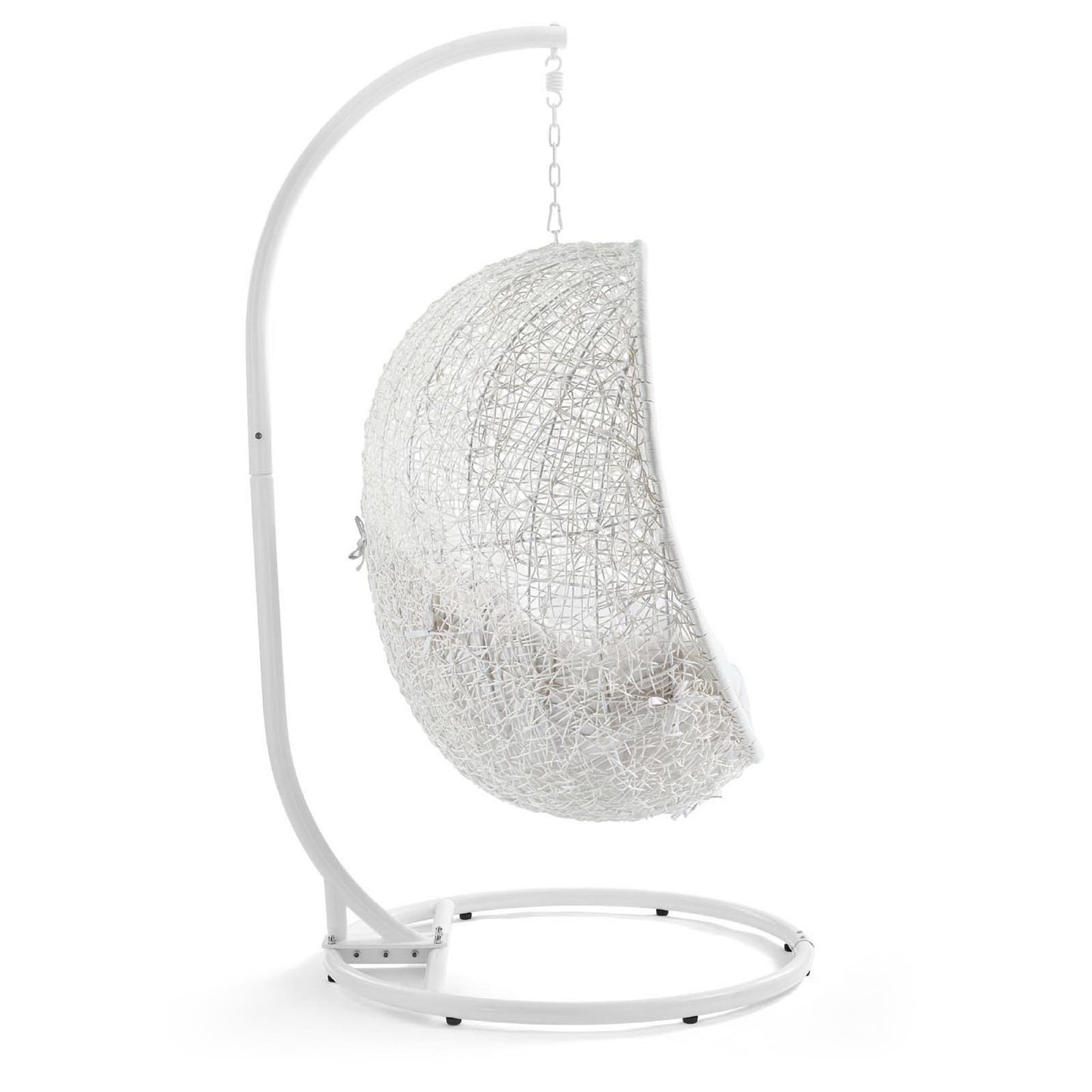 Hide Outdoor Patio Sunbrella Swing Chair With Stand in White by Modway (3929)