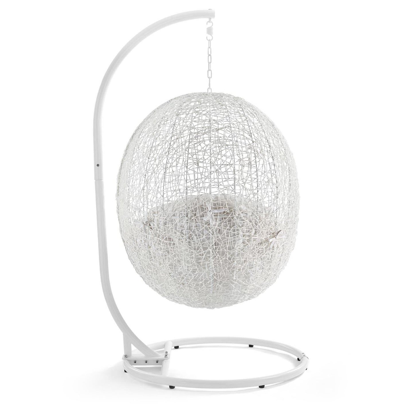 Hide Outdoor Patio Sunbrella Swing Chair With Stand in White by Modway (3929)