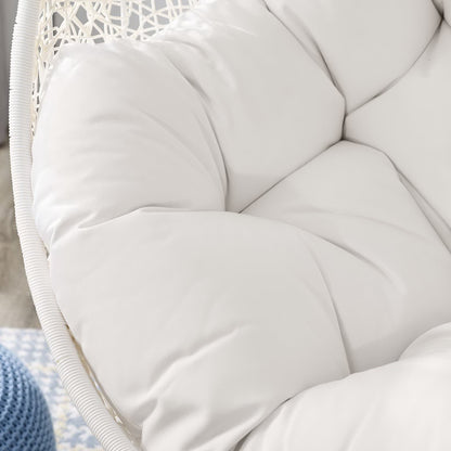 Hide Outdoor Patio Sunbrella Swing Chair With Stand in White by Modway (3929)