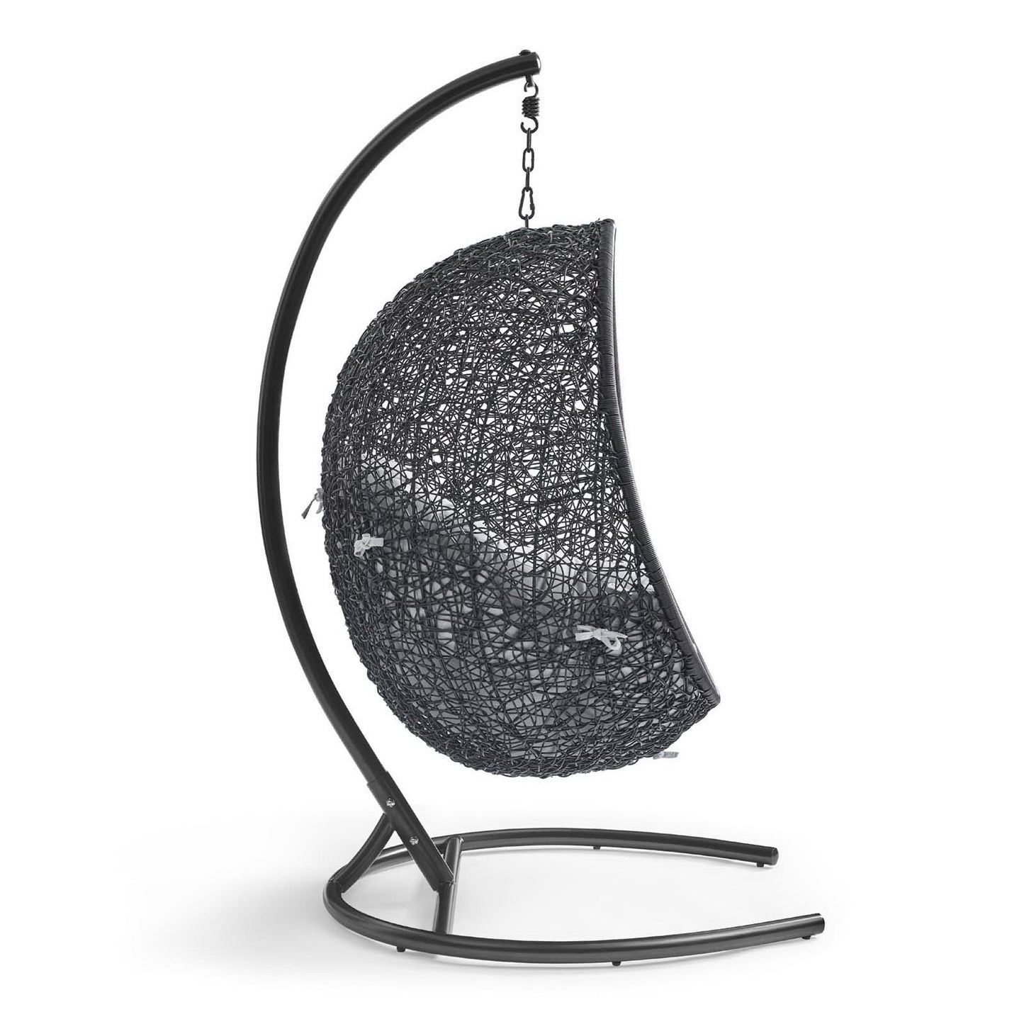 Encase Sunbrella Swing Outdoor Patio Lounge Chair in Black Gray by Modway (3943)