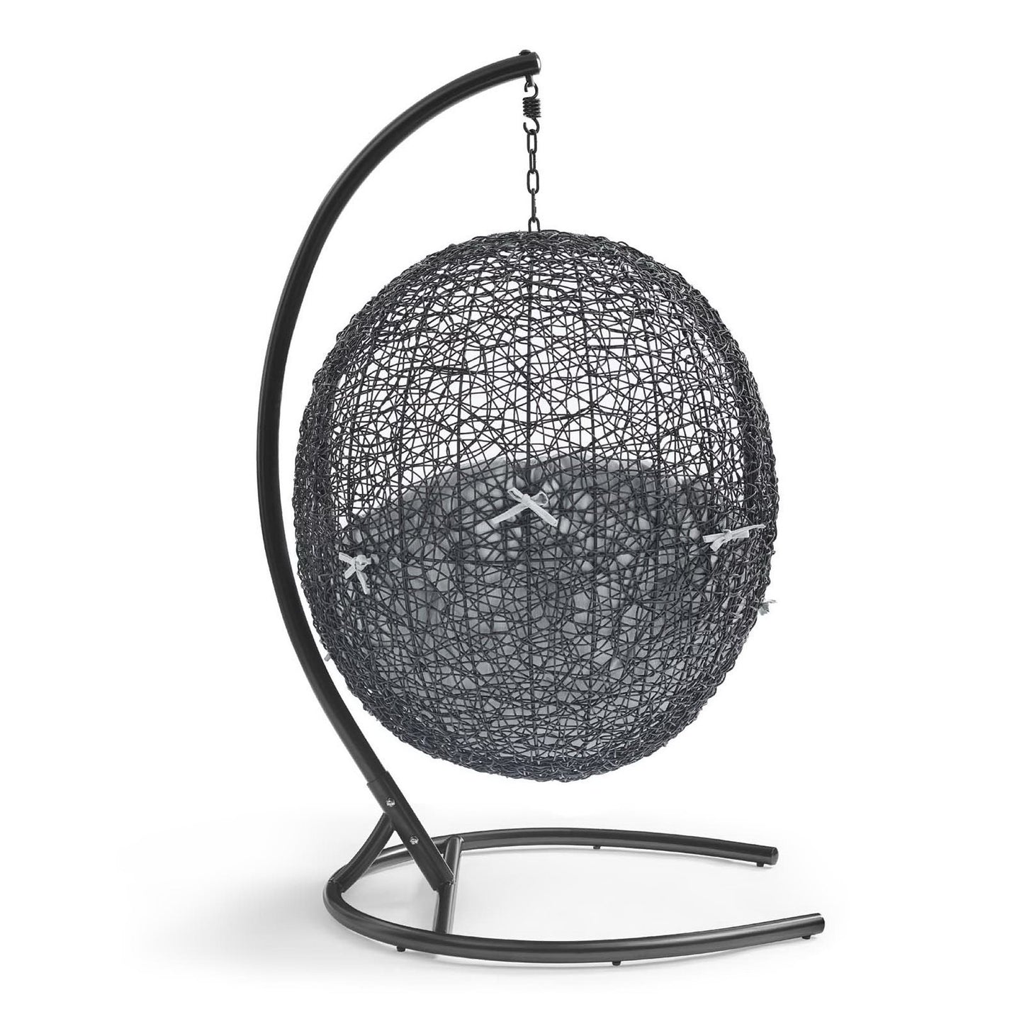 Encase Sunbrella Swing Outdoor Patio Lounge Chair in Black Gray by Modway (3943)