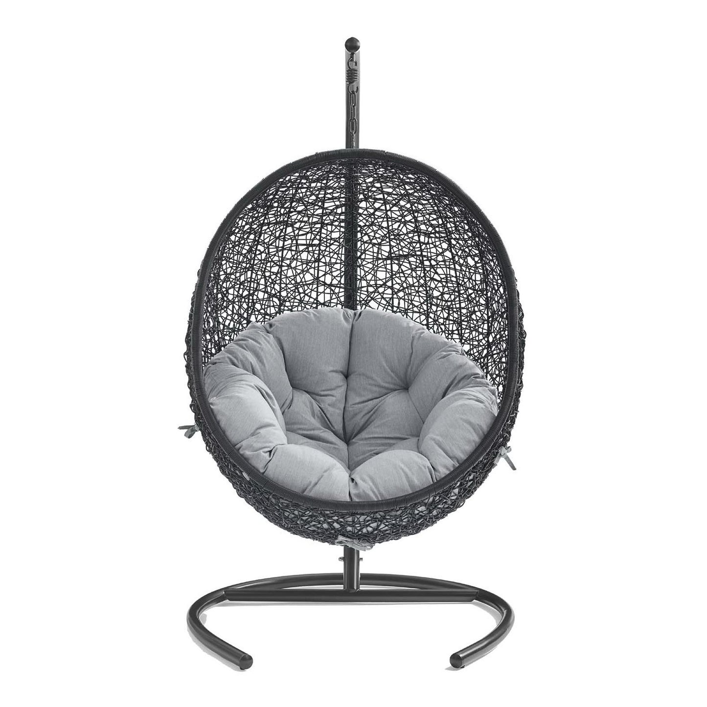 Encase Sunbrella Swing Outdoor Patio Lounge Chair in Black Gray by Modway (3943)