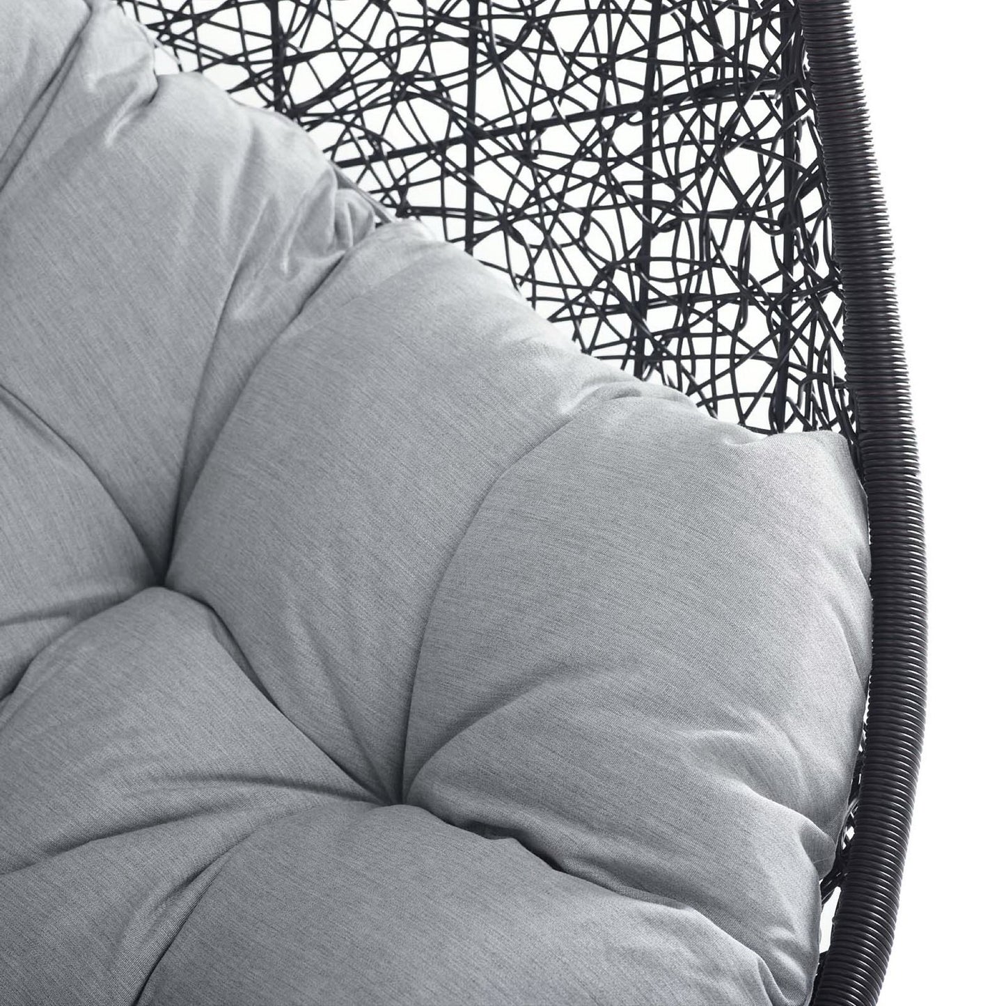 Encase Sunbrella Swing Outdoor Patio Lounge Chair in Black Gray by Modway (3943)