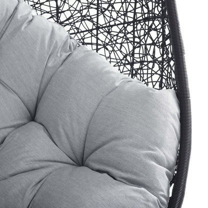 Encase Sunbrella Swing Outdoor Patio Lounge Chair in Black Gray by Modway (3943)