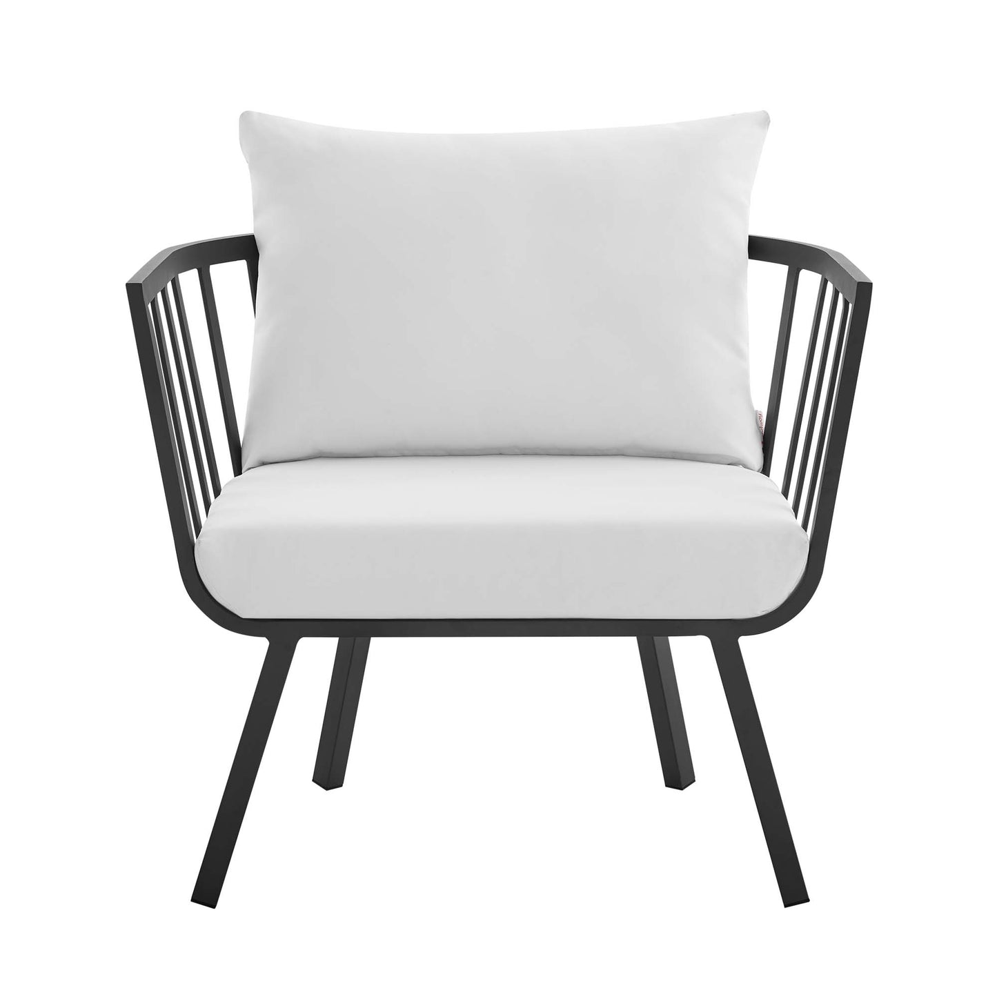 Riverside Outdoor Patio Aluminum Armchair Set of 2 in Gray White by Modway (3960)