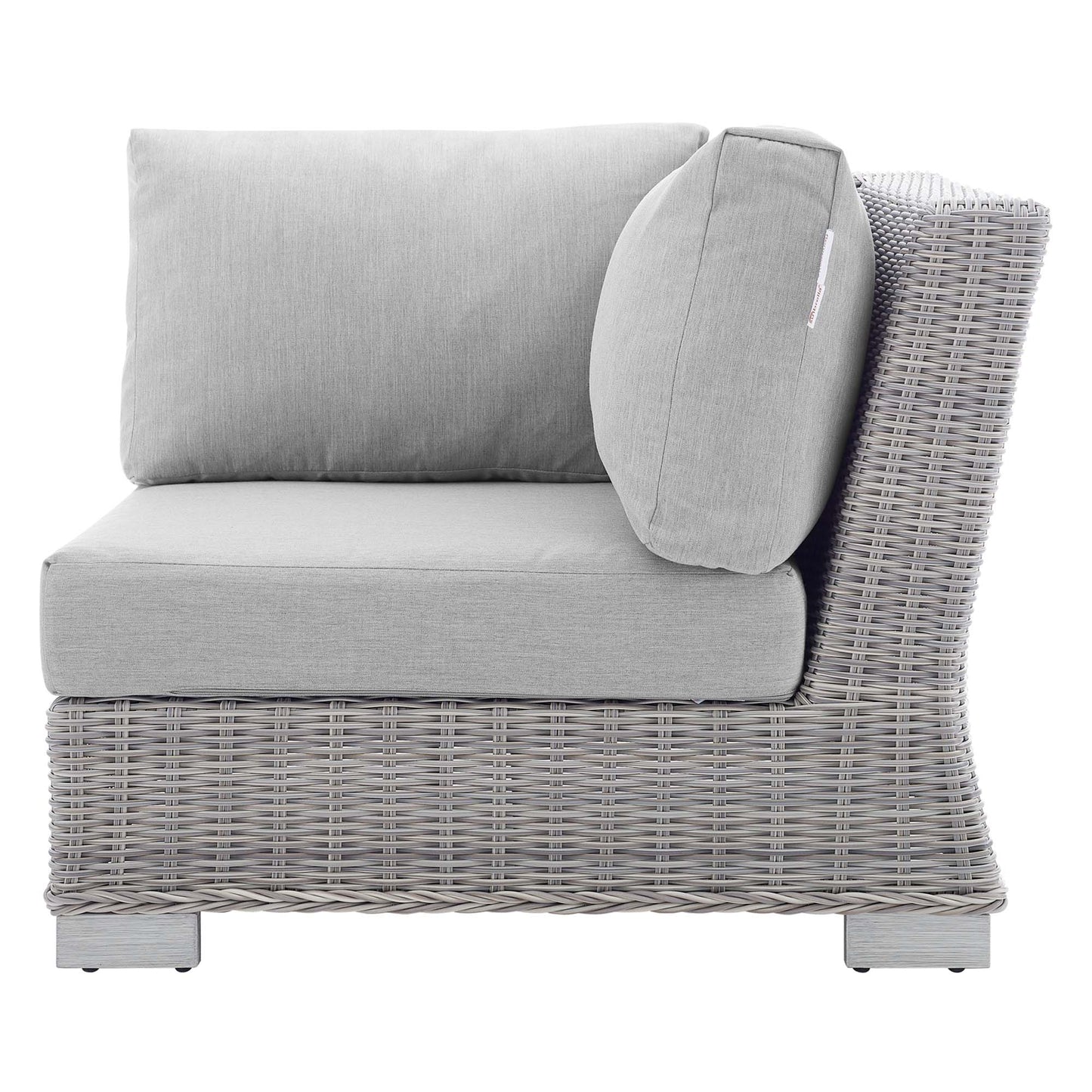 Conway Sunbrella Outdoor Patio Wicker Rattan Corner Chair in Light Gray Gray by Modway (3970)