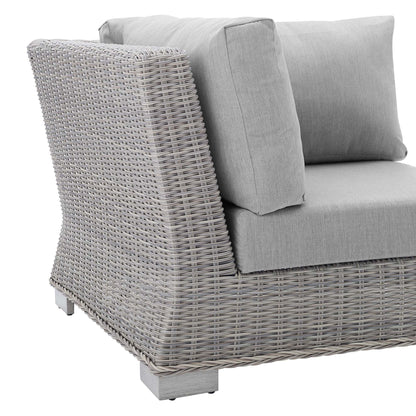 Conway Sunbrella Outdoor Patio Wicker Rattan Corner Chair in Light Gray Gray by Modway (3970)