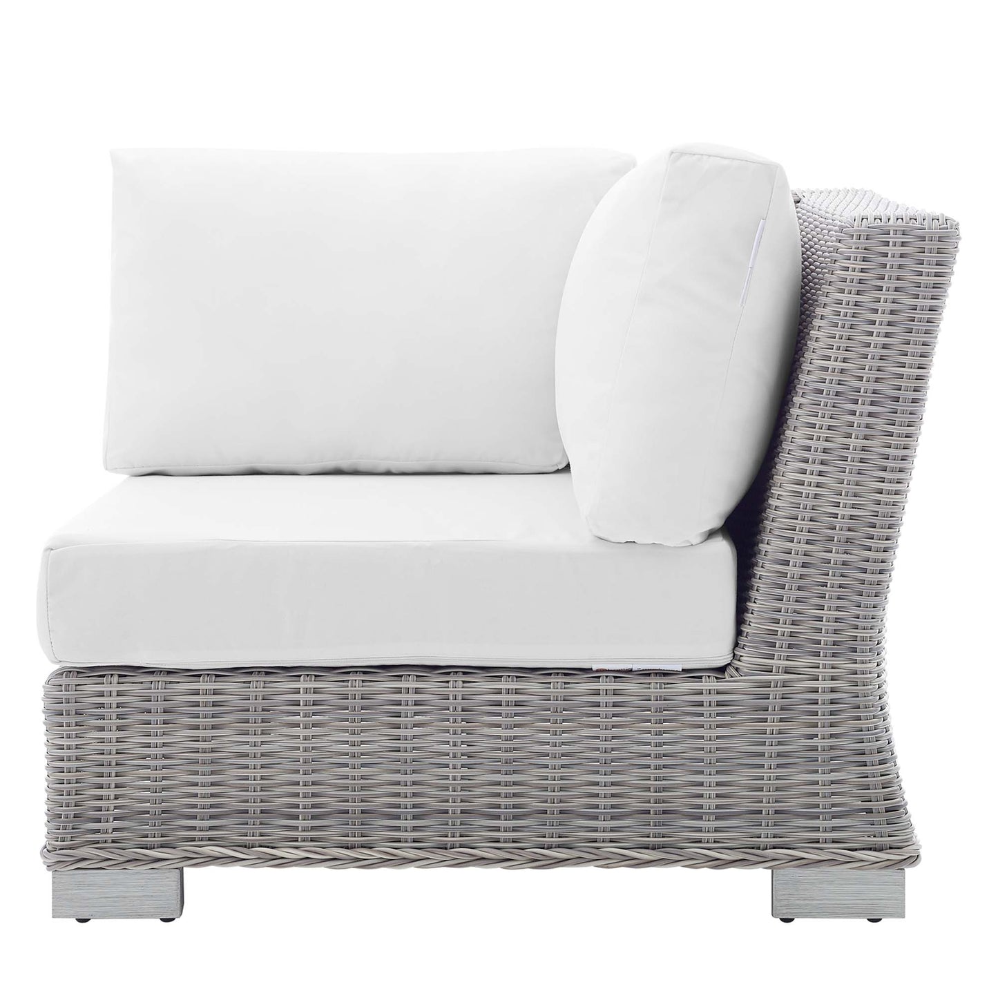 Conway Sunbrella Outdoor Patio Wicker Rattan Corner Chair in Light Gray White by Modway (3970)