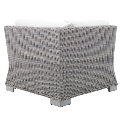 Conway Sunbrella Outdoor Patio Wicker Rattan Corner Chair in Light Gray White by Modway (3970)