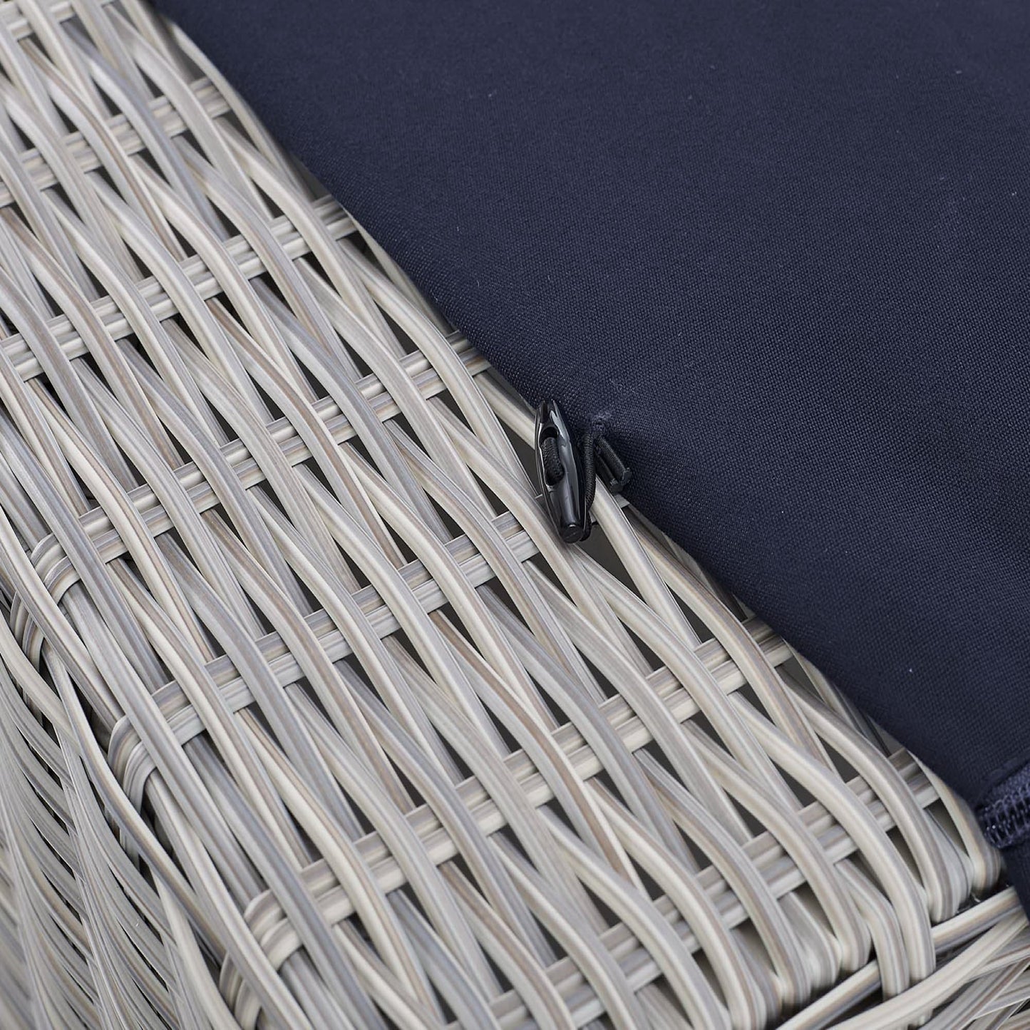 Conway Sunbrella Outdoor Patio Wicker Rattan Ottoman in Light Gray Navy by Modway (3971)