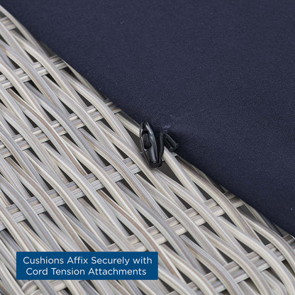 Conway Sunbrella Outdoor Patio Wicker Rattan Ottoman in Light Gray Navy by Modway (3971)