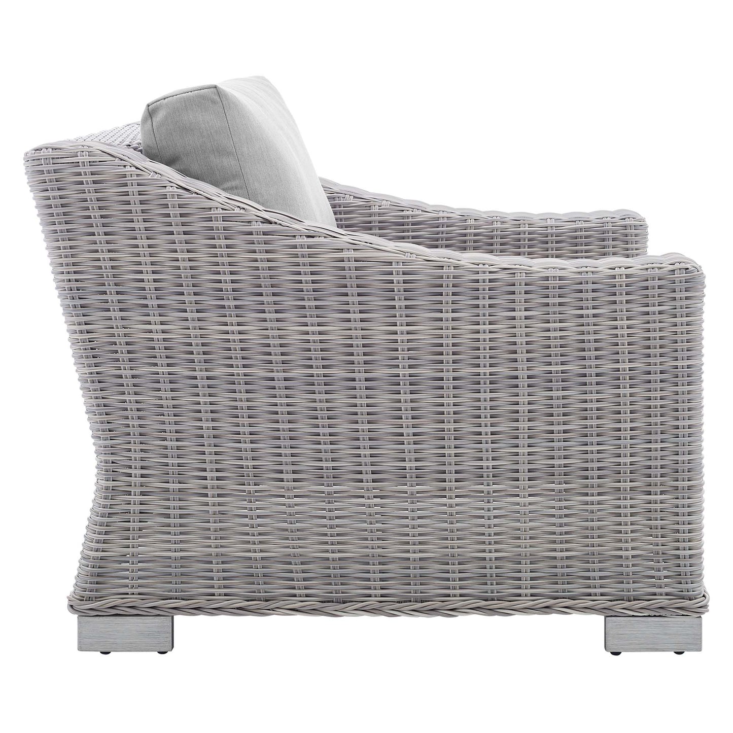 Conway Sunbrella Outdoor Patio Wicker Rattan Armchair in Light Gray Gray by Modway (3972)