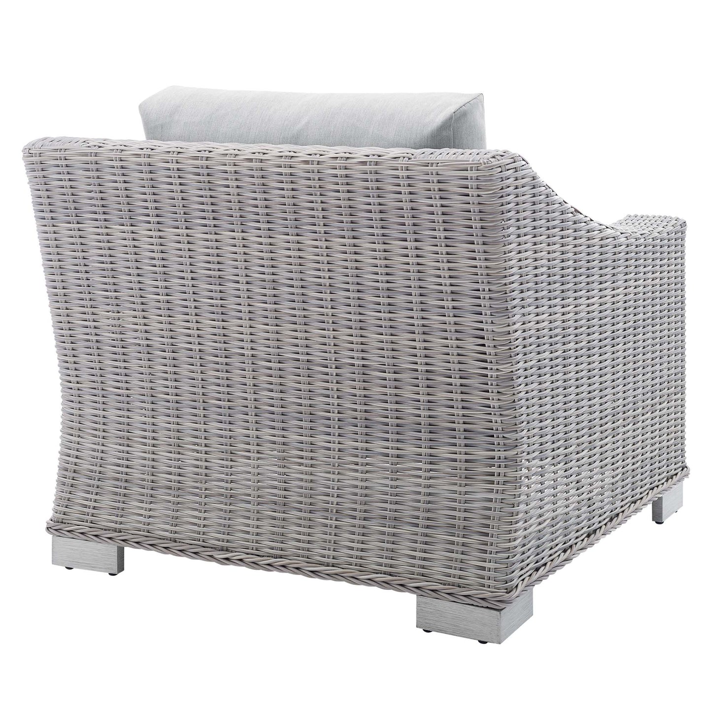 Conway Sunbrella Outdoor Patio Wicker Rattan Armchair in Light Gray Gray by Modway (3972)