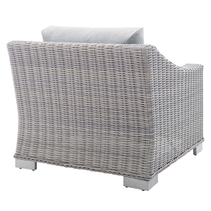 Conway Sunbrella Outdoor Patio Wicker Rattan Armchair in Light Gray Gray by Modway (3972)