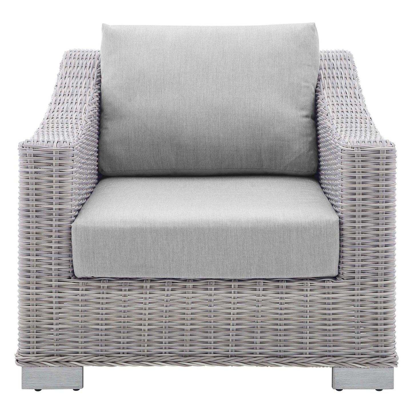Conway Sunbrella Outdoor Patio Wicker Rattan Armchair in Light Gray Gray by Modway (3972)