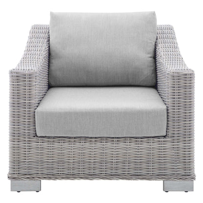 Conway Sunbrella Outdoor Patio Wicker Rattan Armchair in Light Gray Gray by Modway (3972)