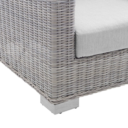 Conway Sunbrella Outdoor Patio Wicker Rattan Armchair in Light Gray Gray by Modway (3972)
