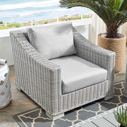 Conway Sunbrella Outdoor Patio Wicker Rattan Armchair in Light Gray Gray by Modway (3972)