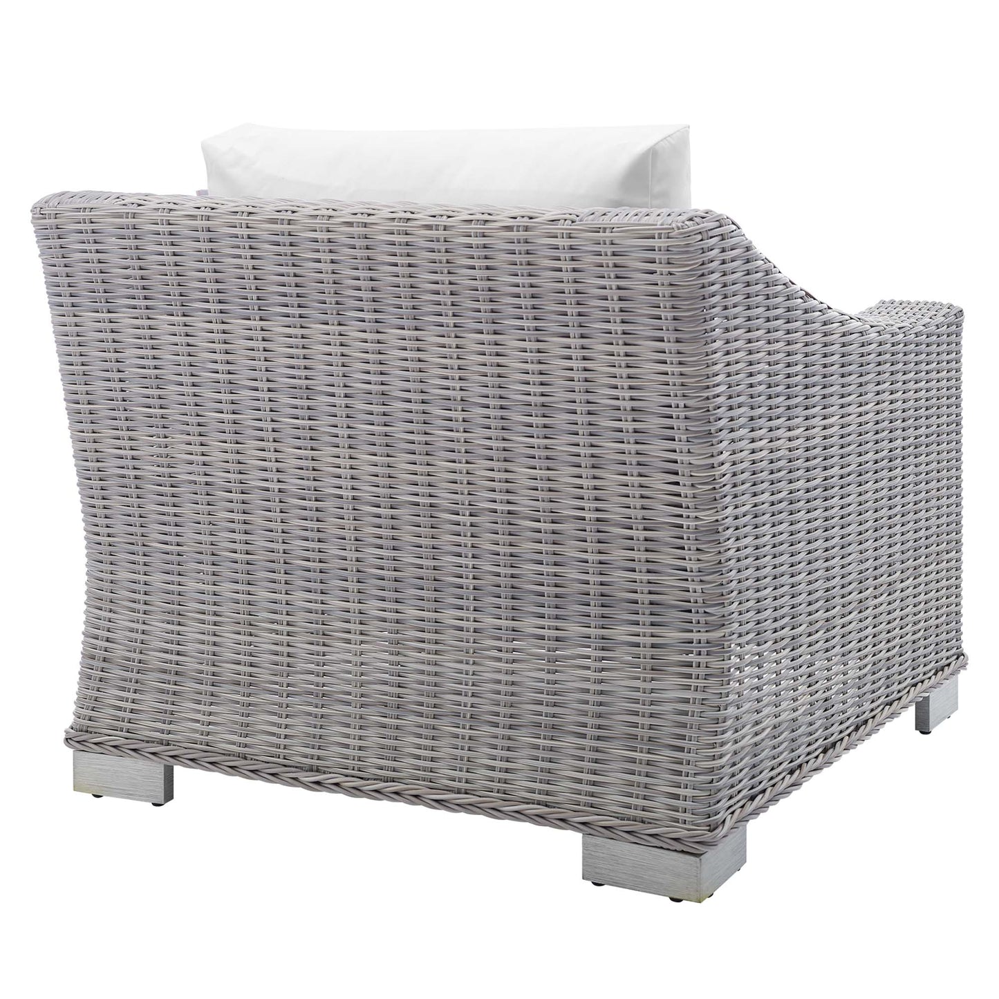 Conway Sunbrella Outdoor Patio Wicker Rattan Armchair in Light Gray White by Modway (3972)