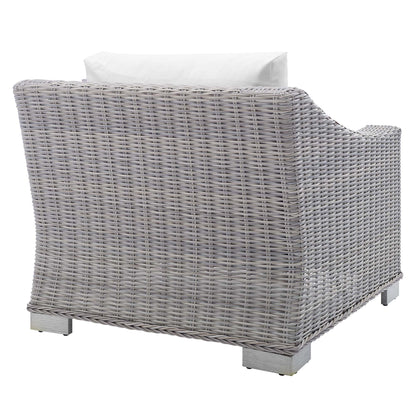 Conway Sunbrella Outdoor Patio Wicker Rattan Armchair in Light Gray White by Modway (3972)