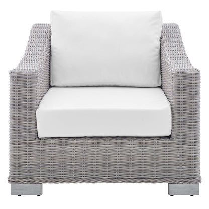 Conway Sunbrella Outdoor Patio Wicker Rattan Armchair in Light Gray White by Modway (3972)