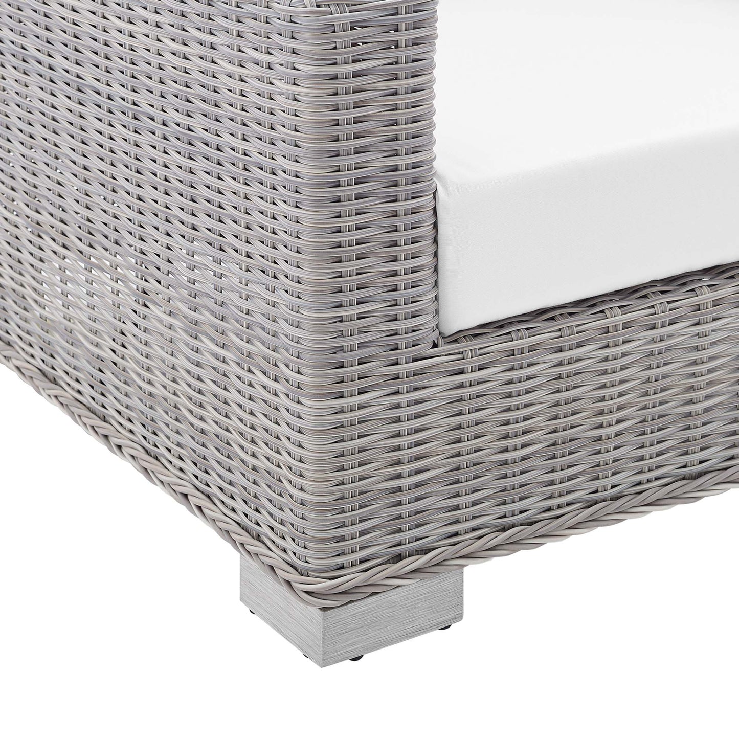 Conway Sunbrella Outdoor Patio Wicker Rattan Armchair in Light Gray White by Modway (3972)