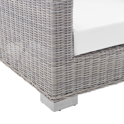 Conway Sunbrella Outdoor Patio Wicker Rattan Armchair in Light Gray White by Modway (3972)